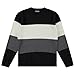 Sezzit Boys 100% Cotton Crewneck Sweater Soft Knit Pullover for Fall and Winter Long Sleeve Warm Knit - Black Stripes - Size 16