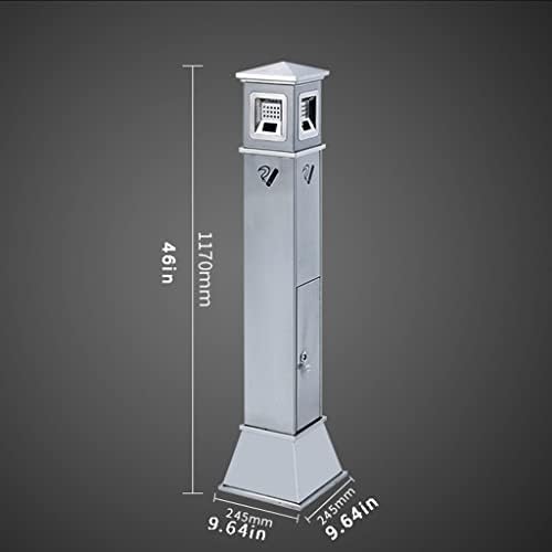 BODHIS Mülleimer für den Außenbereich, Aschenbecher, Mülleimer für den Außenbereich, Mülleimer aus Edelstahl, Säule, vertikaler Aschenbecher, Abfalleimer für den Außenbereich, Mülleimer für den Flur – Bild 3