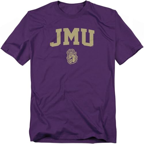 LOGOVISION James Madison University One Color Arch Unisex Adult T Shirt, Purple, Small