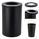 Garvee 40 Liter / 10.6 Gallon Trash Can Stainless Steel Round Garbage Can with Removable Inner Bucket for Offices, Kitchen & Bathroom, Black