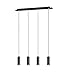 Produktbild lightling modern Pendellampe Julie, 4-flammige Pendelleuchte schwarz matt Metall, Esszimmer Küche Wohnzimmer, 4 x GU10 max. 35W, ø 6 cm, höhenverstellbar max. 150 cm, Breite 75 cm