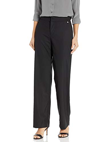 Chaps Women's Plus Size Stretch Cotton Straight Fit Refined Suiting Pant, Black, 20W