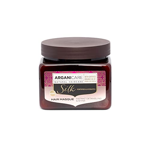 Arganicare | Gama Seda | MASCARA FORTIFICADORA | Proteína de Seda | Hidrata y Nutre el Cabello | Lucha contra la rotura | Efecto Brillante | Alta Hidratación | Todo tipo de cabello | 500 ml
