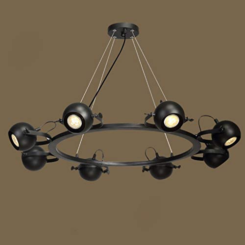 Lustre industriel rétro salon et suspension salle à manger 8 têtes