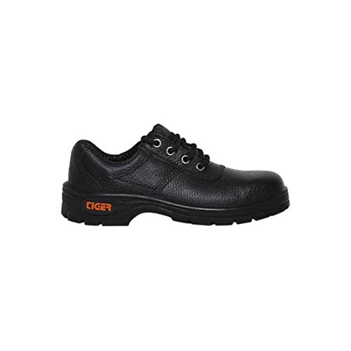 Tiger-Mens-Low-Ankle-Lorex-Steel-Toe-Safety-Shoes-Size-8-UK-Black-Leather