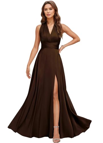 Satin Convertible Bridesmaid Dresses for Women Infinity Dress with Bandeau Maxi Long Dress Multiway Formal Evening Gown