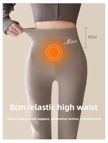 Image of Celary Women's Nude Fleece Lined Leggings - Winter Warm Pantyhose Look, Thermal Tights, Soft & Stretchable Winter Stockings