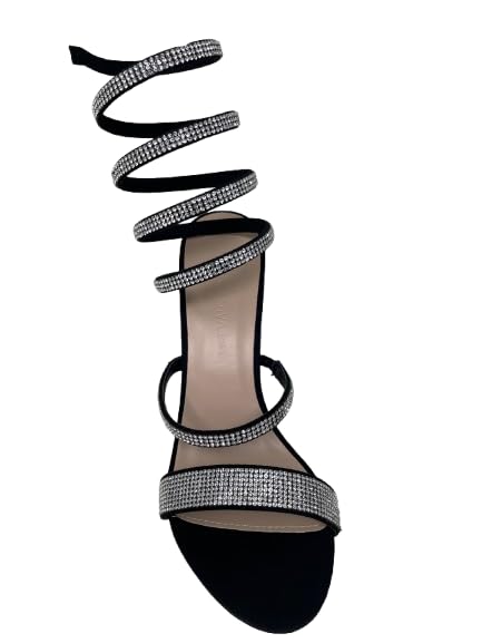 Wild Diva Women's Formal Rhinestone Coil Spiral Ankle Wrap Strap