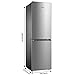 Midea MDRB379FGF02 Freestanding Fridge Freezer, Frost Free, 273L, 50/50 Split, 173L Fridge+100L Freezer with LED Light, 54.7cm Wide, Inox