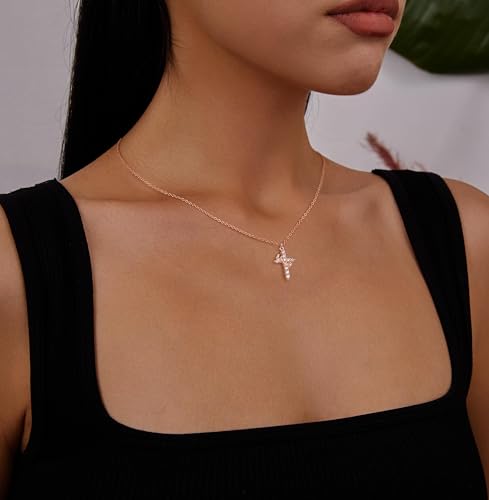 Collier croix délicat fini les bijoux ternes avec le zircon Robaice - 3