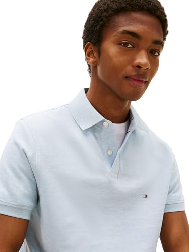 Image of Tommy Hilfiger Men's Short Sleeve Polo Shirts in Regular Fit With Stretch and Organic Pique Cotton