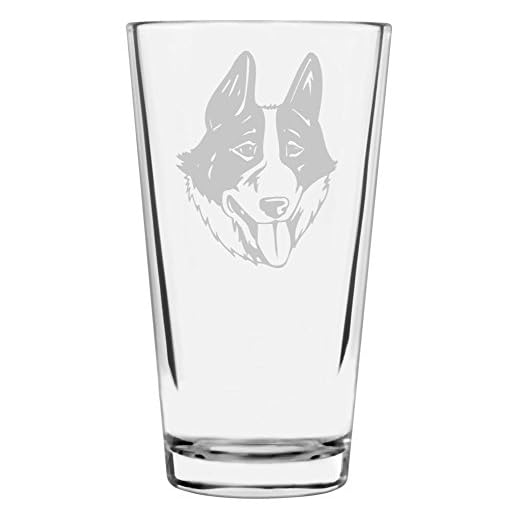 Etched Laser Art East Siberian Laika Personalized Dog Themed Pint Glasses - Custom Etched Pint Glassware, Ideal Gift for Dog Lovers, Drinking Glasses for Beer, Cocktails, Water & Juice