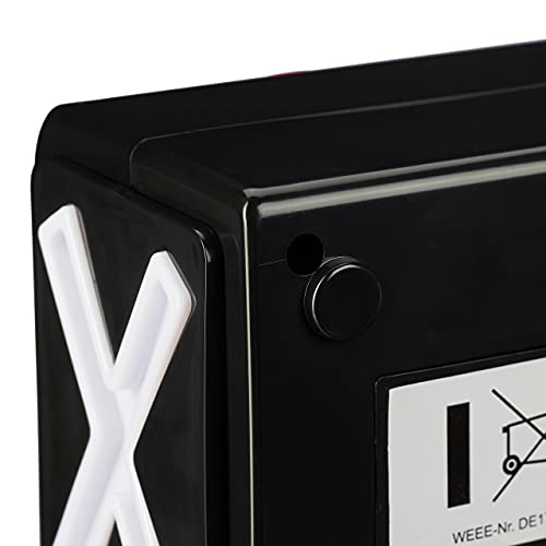 Relaxdays Buzzer mit Sound & Licht, Party Zubehör für Spielabende, batteriebetrieben, Quizbuzzer Kunststoff, rot/schwarz