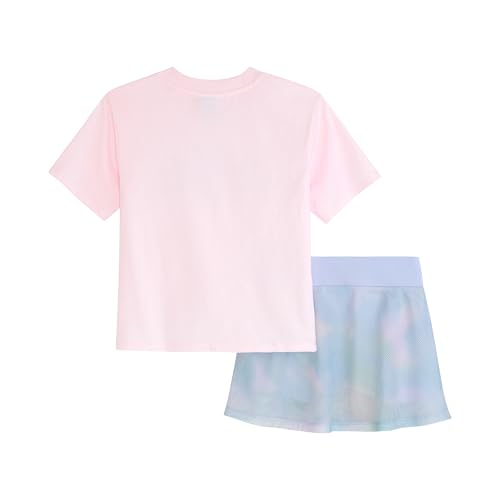 Image of PUMA Girls' 2 Piece Set, Short Sleeve Cotton Jersey T-shirt & Matching Skort