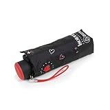 Isotoner Paraguas para mujer, mini, plegable, Corazón rojo, ST