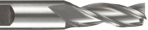 Image of 5110264 High Speed Steel (HSS) Square Nose End Mill, Inch, Double End, Weldon Shank, Uncoated (Bright) Finish, 3 Flutes, 5 inch Overall Length, 9 /16 inch Cutting Diameter, 5 /8 inch Shank Diameter