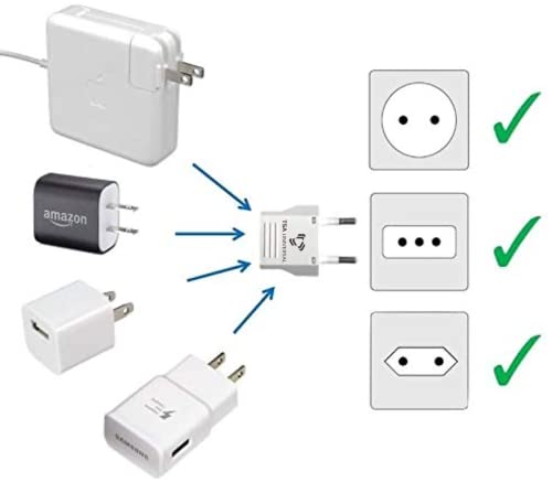 United States to Israel Travel Power Adapter to Connect North American Electrical Plugs to Israeli Outlets for Cell Phones, Tablets, Laptops, eReaders, and More (2-Pack, White)3