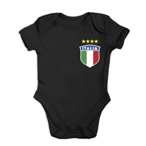 Vêtement Bébé Italie Football 2026 en coton noir pour les dimanches de match en famille