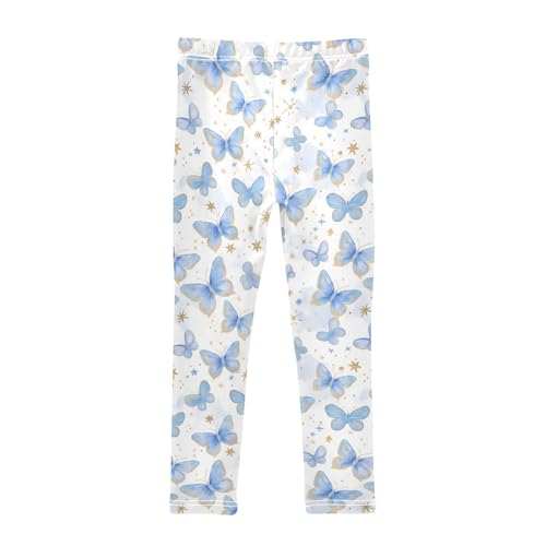 Wusikd Butterflies Girls' Leggings Toddler Doodles Stars Kids Yoga Pants Dance Active Tights 4T2