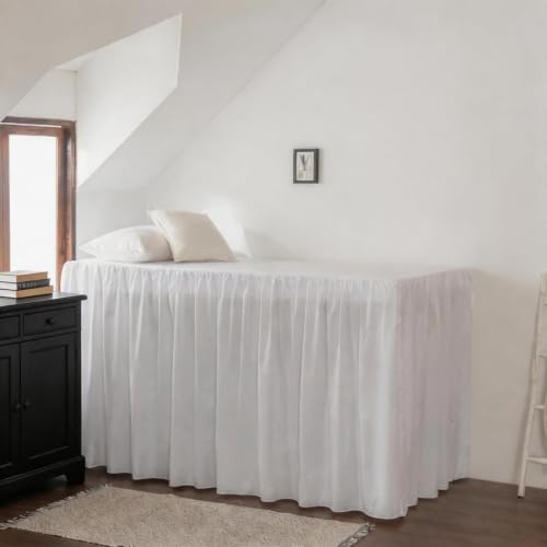 Dorm Bed Skirt Twin XL 30" Drop, College Dorm Room Essentials, White
