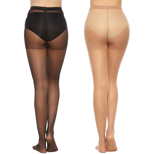 Image of MANZI 6 Pairs 20D Women's Sheer Tights Ultra Thin High Waist Pantyhose Thigh Stockings