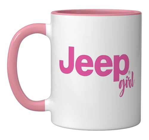Taza cerámica Jeep Girl rosa y blanca miniatura 1