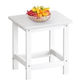 onbrill outdoor side table adirondack small end table indoor outdoor use hdps weather resistant easy maintenance for patio pool deck porch garden shower outside 1 white 