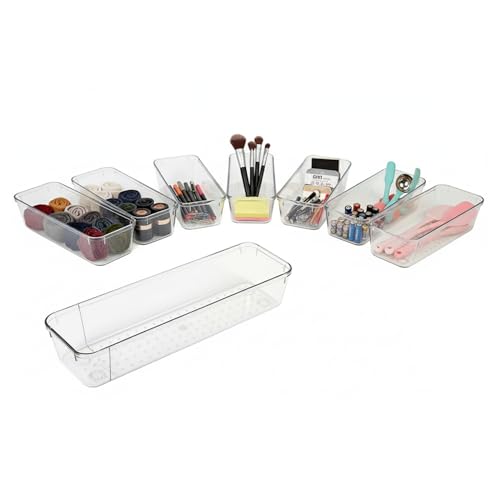 Kit Organizador Gavetas Modular 6 Peças Acrílico - Divisor Ajustá...