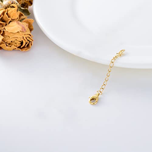 Image of 10k 14k Real Gold 1 inch /1.5 inch /2 inch /2.5 inch /3 inch /4 inch /5 inch Necklace Extender, Necklace Bracelet Extender Chain, Durable Gold Extender Chain, Adjustable Extension Chain for Necklace Bracelet Anklet
