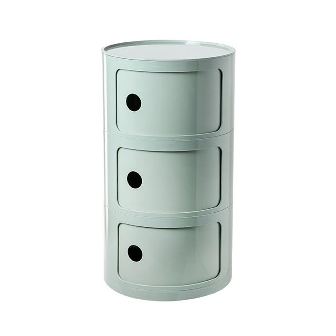 Caja de almacenamiento multifuncional grande redonda con cajón, ideal para baño, dormitorio, sala de estar (8,6 cm de altura)