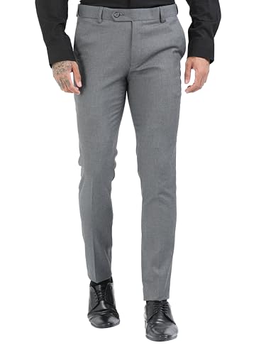 Image of Mc Henry Men's Techno Flex 2inch- Waist Expandable Wrinkle Free Stretchable Striped Slim Fit Elite and Luxurious Formal Trousers for Men
