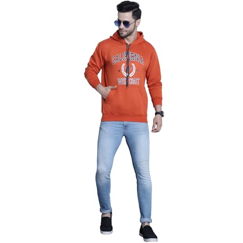 Image of Mack Jonney Printed Hooded Cotton Fleece Hoodie for Men-MACK32358