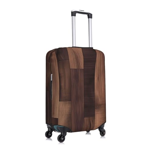 Wooden Elastic Travel Luggage Cover, Washable Spandex Suitcase Protector, Anti-Scratch Fits 18-32 Inch3