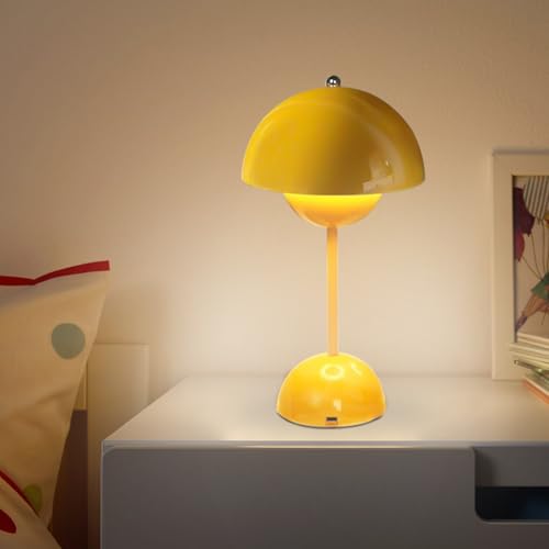 RANJIMA Pilzlampen Tischlampe, Flowerpot Lampe Kabellos, LED Akku...
