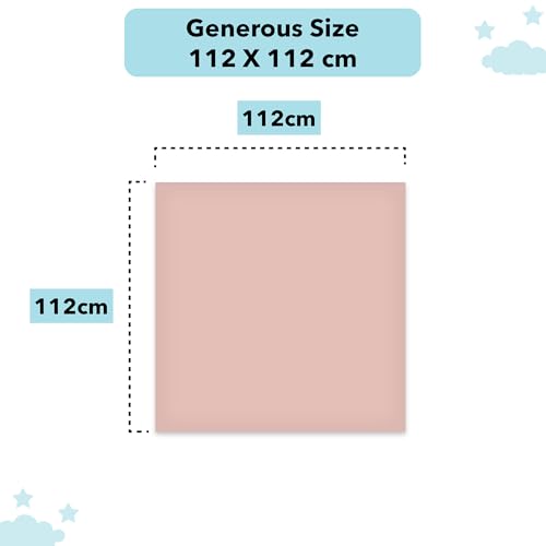 Image of The White Cradle 100% Organic Cotton Baby Swaddle Wrap, Large 112x112 cm Super Soft Muslin, 1 pc Pack, Pink