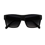 ShadyVEU Classic Square Sunglasses UV Protection Black Flat Top Frame Old School OG Eazy E Vintage Shades (Matte Black Frame)