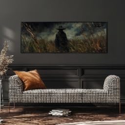 Tableau panoramique épouvantail décoration murale horizontale grand format - 3