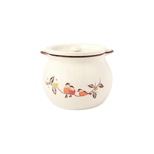 Tloszu 陶器調味料缶シリーズ 和風スタイル 高温焼成 下絵付手描き スプーン位置設計・防塵蓋付き 環境に優れ耐久性