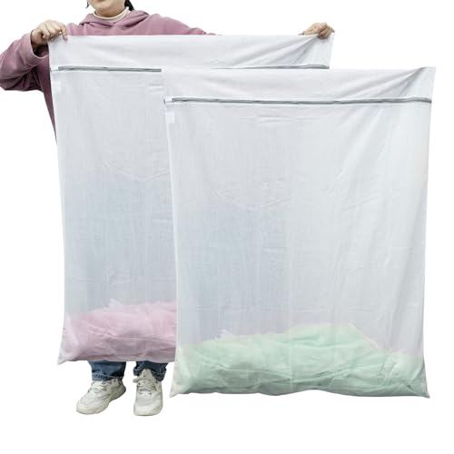 GOGOODA 2 Pack Extra Large Mesh Laundry Bag 43 x 35 in – XXXXL Washing Bag for Bedding, Blankets,...