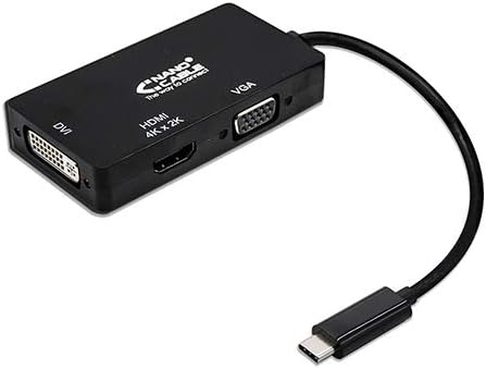 USB-C to VGA/DVI/HDMI Converter (3 in 1), Black