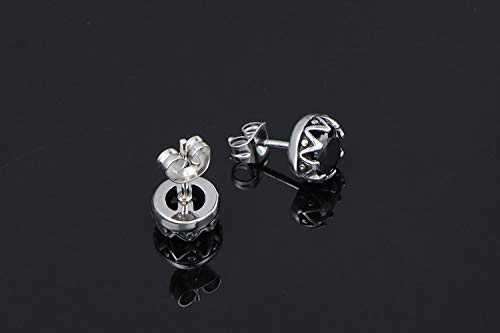 Cinlan Titanium Steel Cz Stud Earrings For Women Mens Personality Retro Earrings Rock Earrings (Black) #TOP3