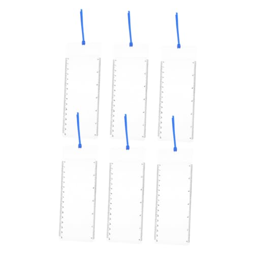OSALADI 6Pcs Magnifying Bookmark with Ruler Pocket Sized Magnifier Lens for Reading Print Maps and Books Durable Page Retainers for Go Use