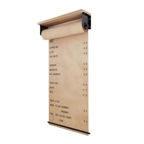 Porte-rouleau de papier kraft mural avec cutter – Durable à suspendre et distributeur de papier de boucher pour la maison, le bureau et la décoration d'affichage