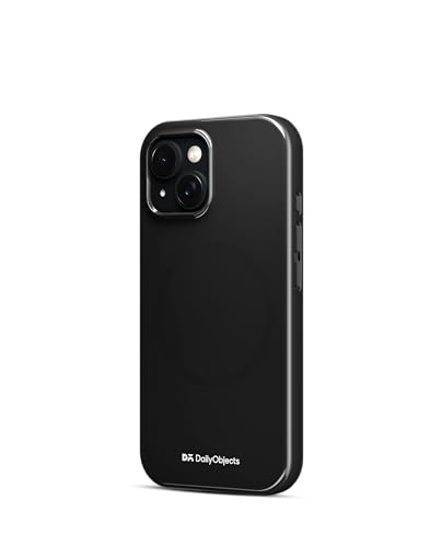 Image of DailyObjects Polycarbonate Enamel Bumper Magsafe Case For iPhone 14 Plus Compatible With Mag-Safe Wireless Charging | Black Hybrid Magnetic Back Cover