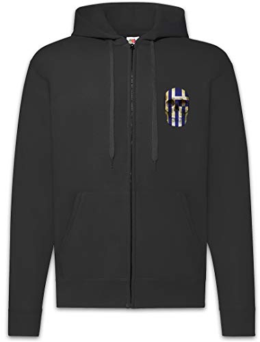 Sweat à capuche homme zippé noir avec motif veste streetwear Grèce Urban Backwoods