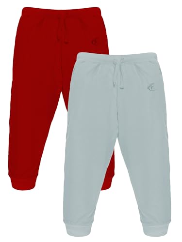 Image of KiddoPanti 100% Cotton Track Pants for Boys & Girls | Soft Single Jersey Fabric | Elastic Waist with Drawcord | Full Length with Rib Hem & Pockets | Joggers for Kids
