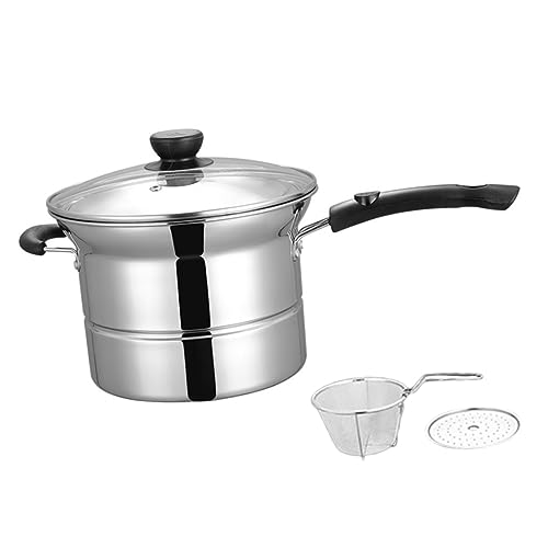 LAPYAPPE Spagettitopf Aus Edelstahl Mit Sieb Kleiner Kochtopf Für Frittiertopf Suppentopf Aus Hochwertigem Material Leicht Zu Reinigen Und Aufzubewahren Für Küche Und Zuhause