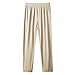 Shusuen Pants for Women Casual Loose Stretchy Work Pants Jogging Baggy Elastic Summer Solid Outfit Ankle-Length with Pockets（2-Beige,X-Large）