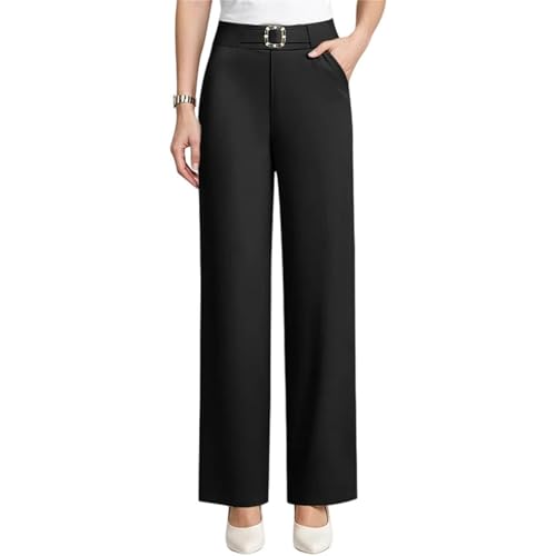 Zenacharm Pants, SoraGrace - Women's Perfect Drape High Rise Pull-On Pants, Elastic Straight Wide Leg Dress Slacks