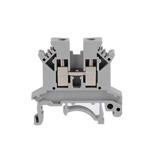 100 Pcs UK2.5B DIN Rail Terminal Block Screw Clamp Connector 690V 32A - Grey